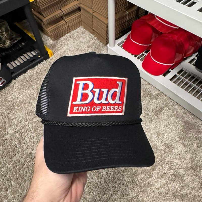 BUD Vintage Style Camo Otto Adjustable Snap Trucker Snapback King Of Beers