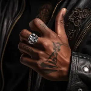 FaithHeart Skull Ring Stainless Steel See No Hear No Speak No Skull Rings