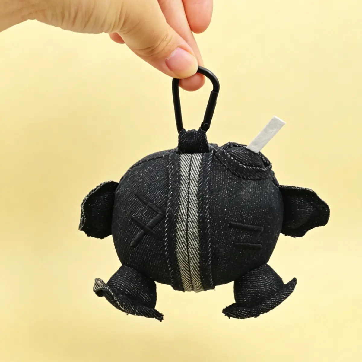 Army Bomb Inspired Denim Plush Keychain, Black Star Embroidered K-Pop Lightstick Bag Charm, Soft Plush Pendant, Cute Concert Fan Gift