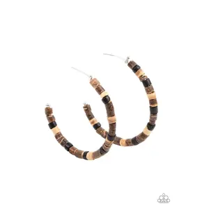 Effortlessly Earthy Brown Earrings with Round Beads and Simple Design