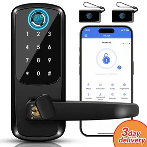 Keypad Smart Door Lock with Handle: Keyless Entry Door Lock - Digital Door Lock- Smart Lock for Front Door - Electronic Door Lock with APP Control
