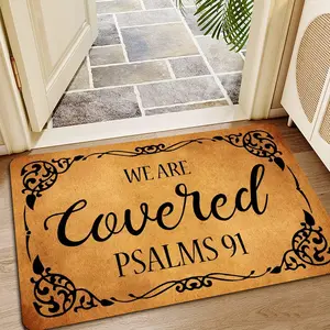 Non Slip Letter Pattern Door Mat, Rectangle Thick Wear Resistant Floor Rug, Fashionable Home Decor Indoor Outdoor Mat Easy Clean for Entrance Hallway Kitchen Living Room Bedroom