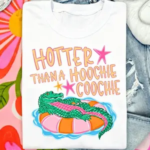Hotter Than a Hoochie Coochie Shirt, Funny Summer Tee, Bright Color T-Shirt, Country Concert Shirt, Beach Tee S-5X