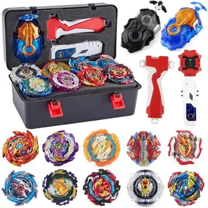 Bey Battle Burst Gyro Blade Toy Set Great Present for Kids Children Boys Ages 6 8 10 12+ Metal Fusion Attack Top Battling Game 10 Spinning Tops 2 Two-Way Launcher 2 Handles