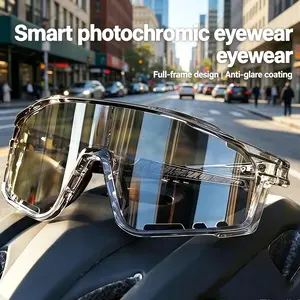 UV-Protective Sunglasses for Hiking & Cycling - Windproof, UV-Sensitive Color-Changing Lenses; Darker with Stronger UV. Sand-Resistant Sports Eyewear with Stylish Versatile Photochromic Lenses