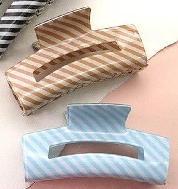 Striped Hair Claw Clip