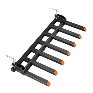 GARVEE 68" Pallet Forks: Heavy-Duty 5400lbs Capacity Clamp-On Forks for Tractor Buckets, Skid Steer Loaders, and More with Versatile 7 Fork Configuration for Efficient Lifting and Transporting of Materials