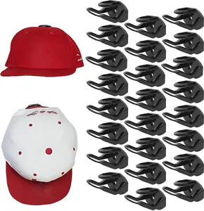 Minimalist Hat Hooks 24-Pack Black Double Display Invisible Design Two-Way Installation Versatile Universal Support for Hats Headphones Sunglasses Scarves Keys