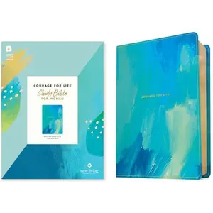 NLT Courage for Life Study Bible for Women, Filament Enabled (Leatherlike, Brushed Aqua Blue) -- New Living Translation, Leather / Fine Binding