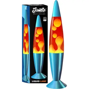 JAMBO 16" Liquid Motion Lamp – Red with Yellow/Orange Wax – Relaxing Magma Night Light for Bedroom, Living Room & Office – Decorative Lamp for Adults, Teens & Kids