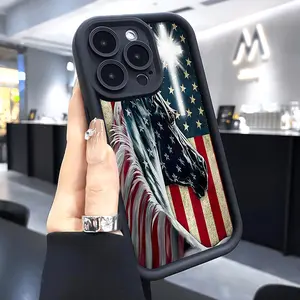 Case for iPhone 16 Pro Max 15 Plus 14 13 12 11 XS XR Stars and Stripes horse Pocket-Friendly Shockproof Silicone Protective Softcase