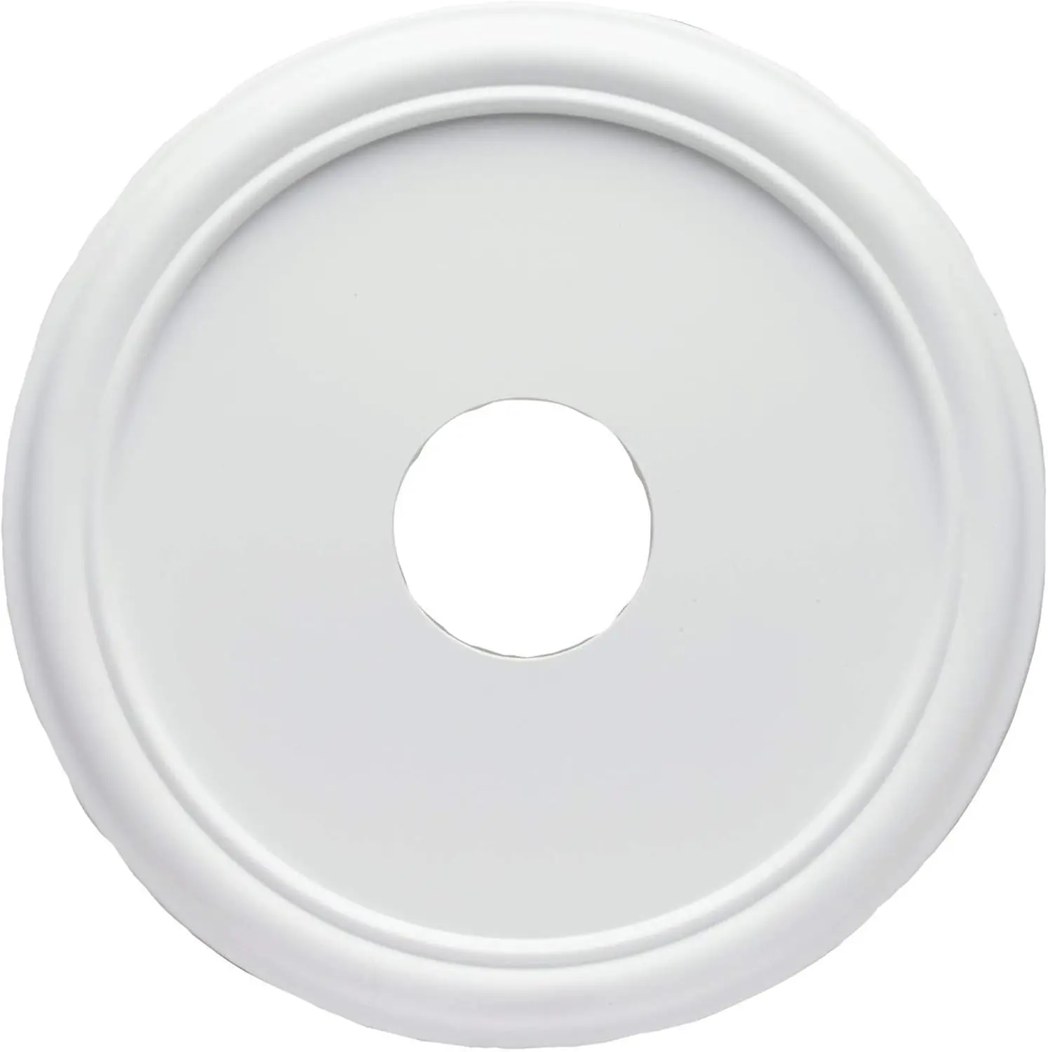 7773200 16-Inch Simple Smooth White Finish Ceiling Medallion, Indoor Versatile Ceiling Fan Accessory