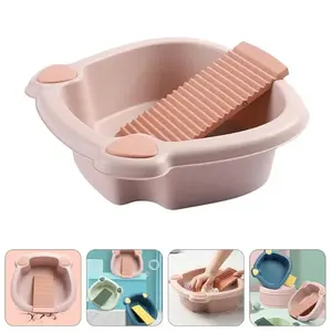 Plastic Washboard Basin Hand Wash Tub Sink Tool Lightweight Portable PP Material Small Size Laundry Clothes Laundry Products