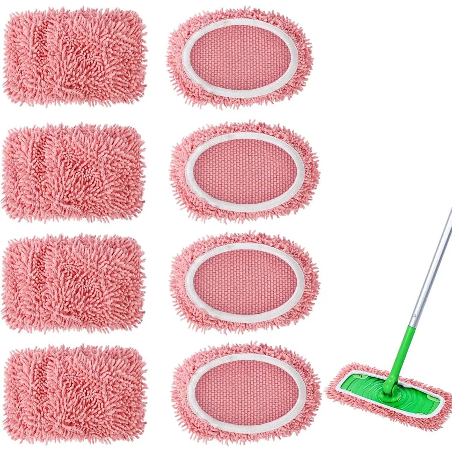 4 count  Microfiber Mop Pads Compatible with  Sweeper, Replacement Wet Mopping pad Refills & Washable Dry Sweeping Cloths for Surface/Hardwood Floor Cleaning()