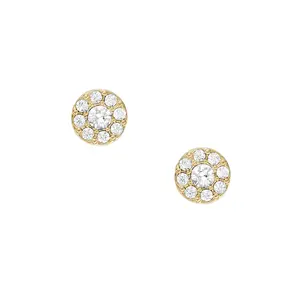Fossil Women's Ellis All Stacked Up Gold-Tone Stainless Steel Stud Earrings
