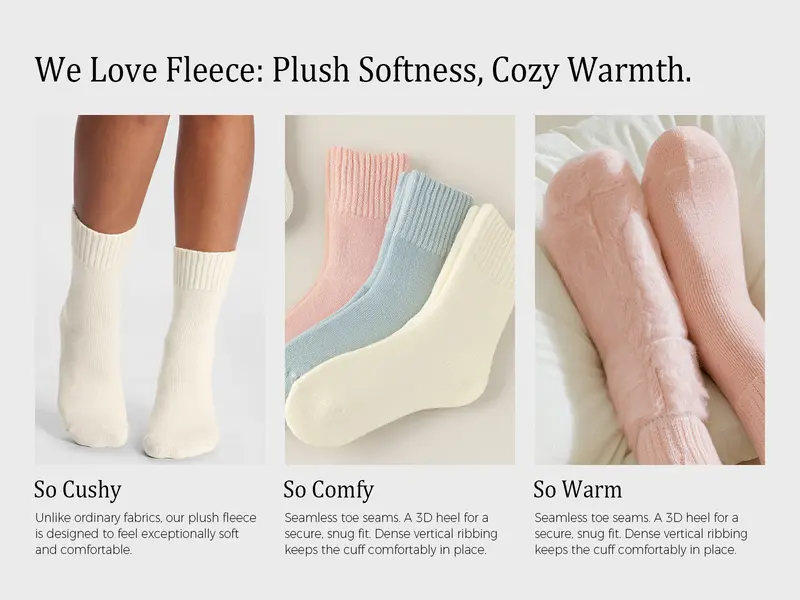 VRCOMFY Solid Mid-Calf Socks 5 Pack Fleece Lined Thick Warm Knit Socks Casual Comfy Socks Fall Winter Daily Wear