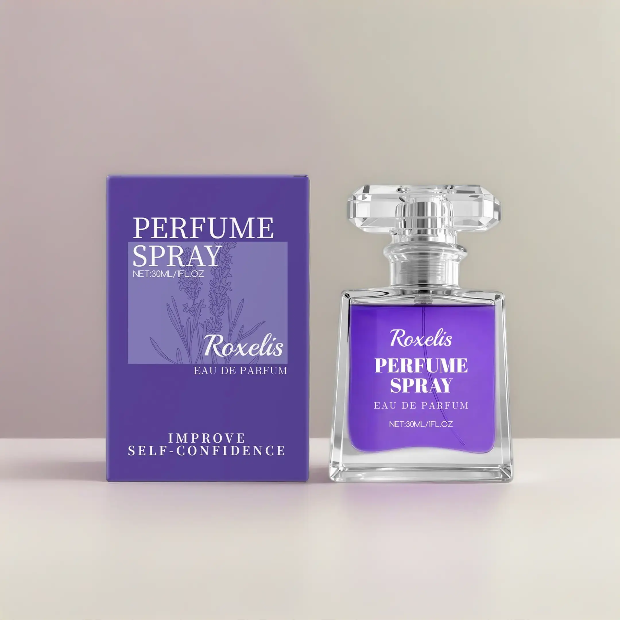 Roxelis Lavender Perfume – Fresh & Elegant Floral Fragrance, Portable Daily Perfume for Women