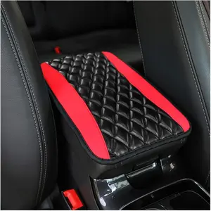 Leather Car Center Console Armrest Pad, PU Waterproof Auto Seat Box Cover Protector, Hand Rest Cushion Protection Pad, Vehicles Interior Accessories Universal for Car, Suv