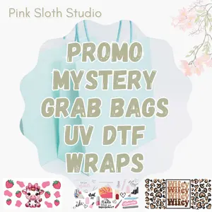 PROMO BUNDLE - 10 UV DTF Cup Wraps - High Quality Material for Glass and Plastic Surfaces - drinkware or any smooth surfaces. uv dt