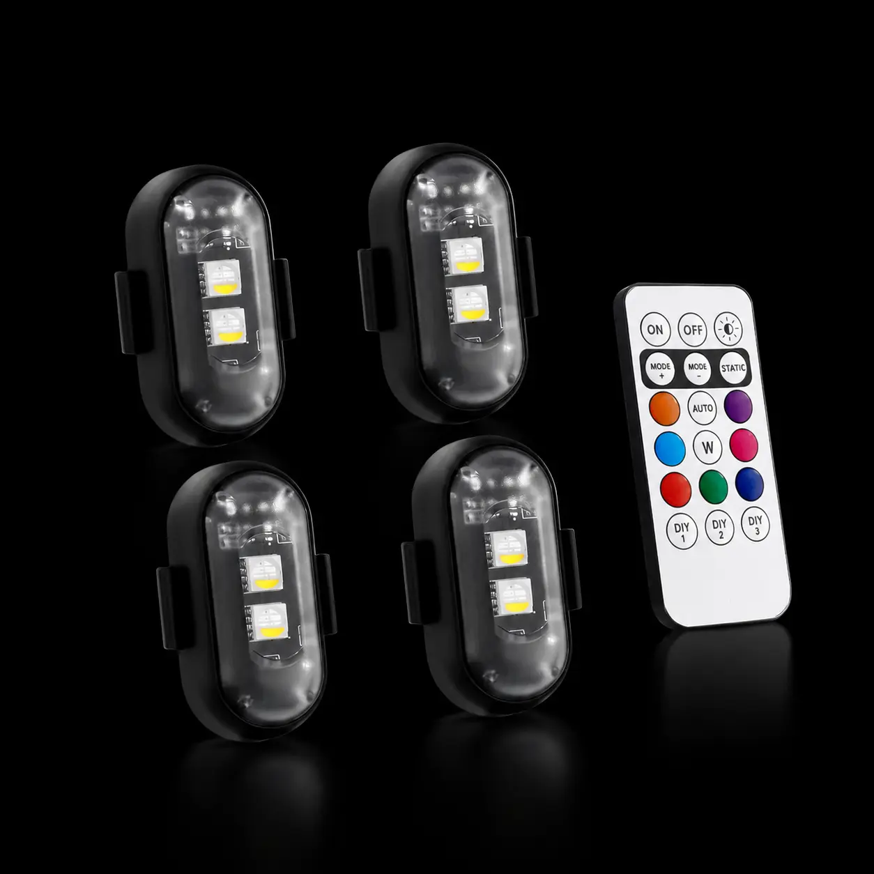 2026 New RGB LED Aircraft Strobe Light - Wireless Remote Control Color Changing LED Lights with Strobe Functionality for Bikes, Cars, Motorcycles (Automotive Exterior Lighting Accessory), Adjustable