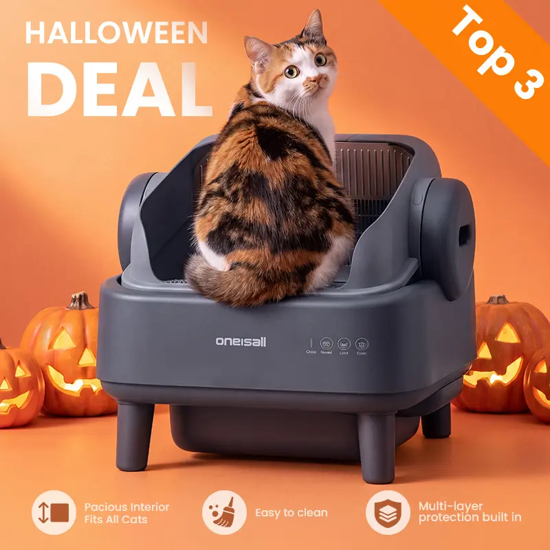 [New] Oneisall Automatic Self-Cleaning Cat Litter Box |  11L Large Waste Drawer, 14 Days Scoop-Free, Easy to clean, Easy to disassemble, Weight & Safety Sensors, Ultra-Quiet, Leak-Proof, Large Open Top,For Medium Cats & Kittens Summervibes Petlovers summe