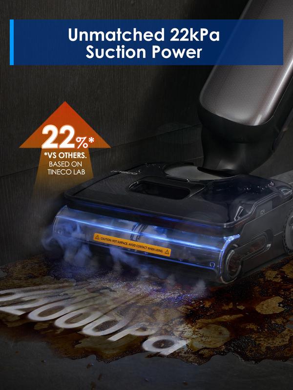 Tineco Floor One S9 Artist Steam Wet Dry Vacuum Cleaner, High-temp Steam Cleaning, 22kPa Suction, 360° SmoothDrive, Anti-Tangle Design, 185°F Flashdry, Long Runtime, 180° Lay-Flat