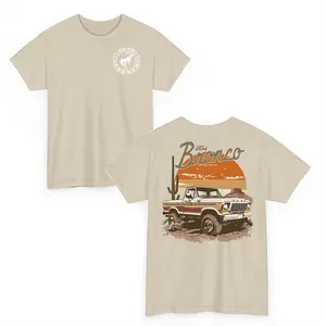 Vintage Ford Bronco T-Shirt, Classic Off-Road Truck Graphic Tee, Retro Desert Sunset Design, Men's & Women's Cotton Short Sleeve Shirt, Gift for Truck Lovers-Car Enthusiasts