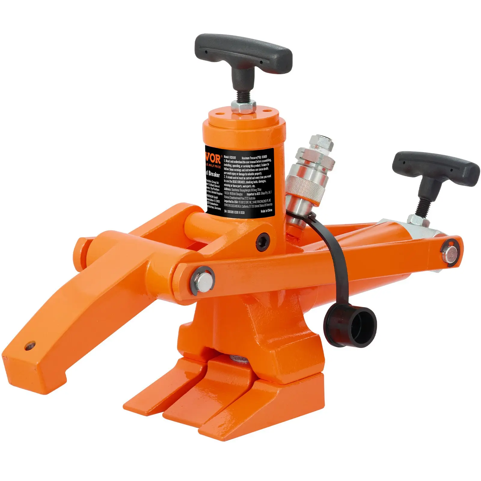 VEVOR Hydraulic Bead Breaker, 1000 PSI Tire Bead Breaker with Metal Foot Pump, Heavy-duty Steel Bead Breaker Tool for Tractors, Trucks, Buses, Lawn Mowers, ATVsSummervibes