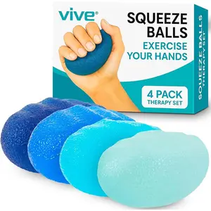 Squeeze Balls for Hand Therapy Set (4 Pack) - Grip Strengthener Occupational Exercise Equipment for Arthitis, Parkinsons, Stroke, Carpal Tunnel Recovery - Stress Relief Massage Putty Finger Toy