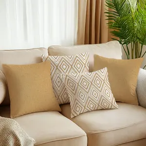 4pcs Simple Style Home Sofa Bed Headrest Cushion Covers, Clear Print Soft Fabric Pillowcases, Single-Sided Print, 45x45 Cm, No Filling