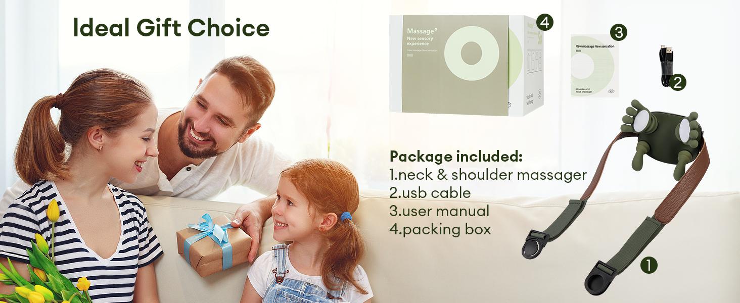 Office Neck Massager for Women Men, Bionic Hand Shoulder Massager with Heat, Electric 3D Kneading Massager for Desk Worker, Wireless Portable for Pain Relief