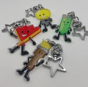 Inanimate Insanity Acrylic Keychain, Lightbulb Fan Paintbrush Test Tube Bright Lights, Object Show Keychain, Unique Gifts, Cute Acrylic Keychains Perfect for Fans & Collectors, Bag Accessories