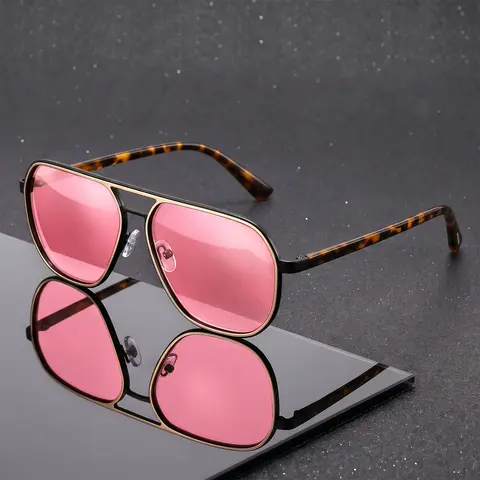 【SeptemberStockUp】SUNGAIT Retro Polygon Aviator Sunglasses for Men Women Polarized Trendy Square Sun Glasses Stylish Pilot Shades UV400 Protection for Beach Travel School