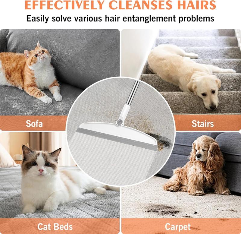 Multifunction Magic Broom 54 Inch Adjustable Silicone Floor Squeegee 2 in 1 Sweep & Scrape Cleaning Broom for Bathroom Kitchen Shower Pet Hair Glass