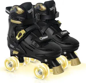 Adjustable Racing Car Roller Skates for Kids Boys Girls Teens Ages 4-16, Indoor Outdoor Beginner Skating Gear, Perfect Birthday Christmas Gift for Youth