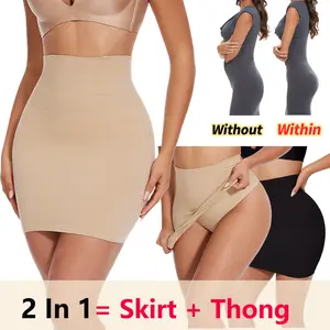 Body Shaper Shapewear Dress for Women Tummy Control Skirt Slip Under Dresses Half Slip, 2 In 1 Half Slip Under Dresses, Ladies Body Shaper Skirt