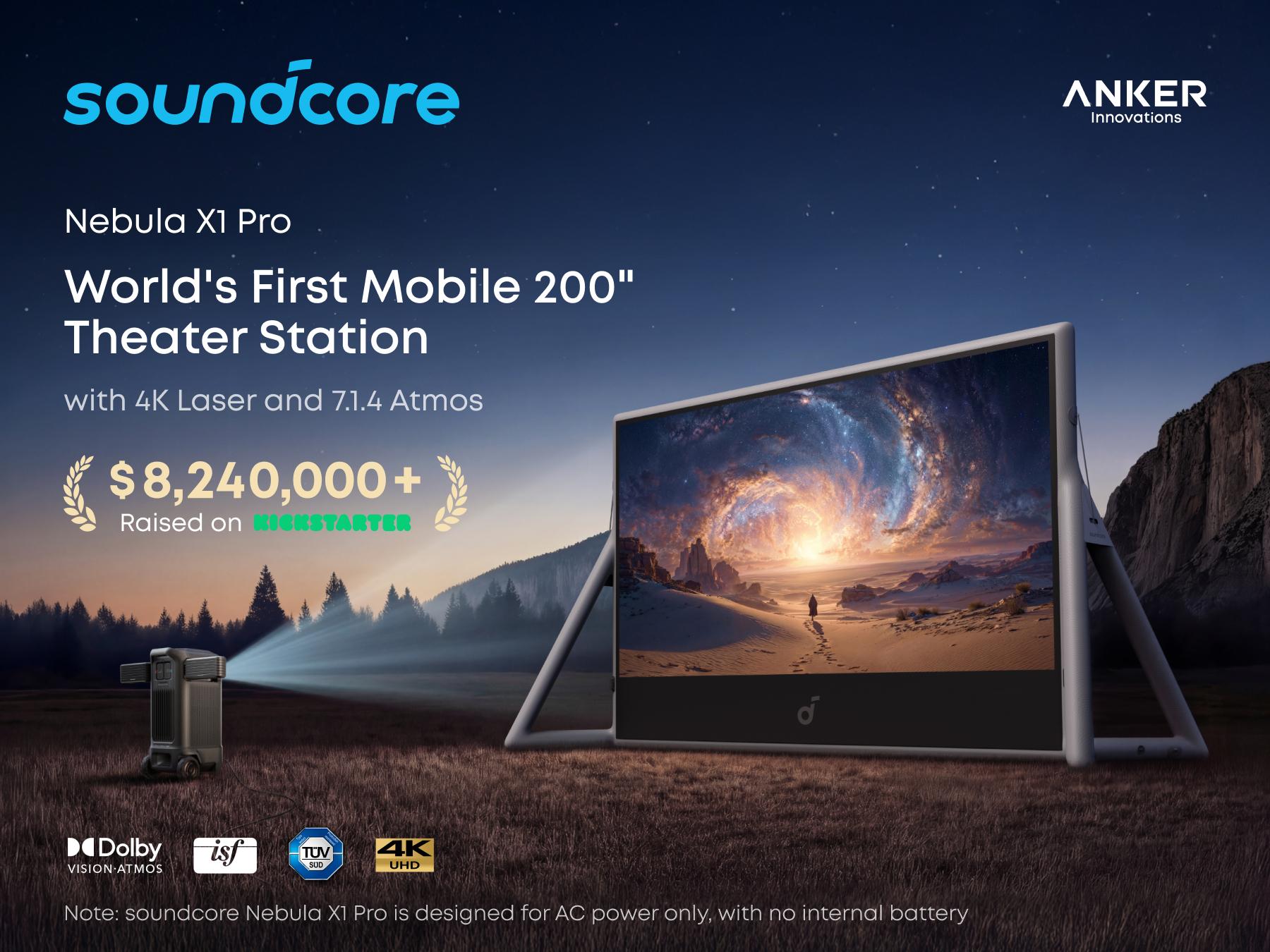 Nebula X1 Pro Triple Laser 4K Home & Outdoor Cinema Projector, 3500 ANSI Lumens Mobile Theater, 7.1.4 Spatial Sound, Official Dolby Atmos, Optical Zoom, 56000:1 Contrast, Intelligent Setup Nebula X1 Pro Triple Laser 4K Home & Outdoor Cinema Projector, 3500 ANSI Lumens Mobile Theater, 7.1.4 Spatial Sound, Official Dolby Atmos, Optical Zoom, 56000:1 Contrast, Intelligent Setup