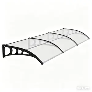 Outdoor Awning for Doors and Windows, Polycarbonate Door Canopy Awning with Reinforced ABS Brackets and Aluminum Bars, Front Door Porch Cover, Exterior Window Awning, Dear