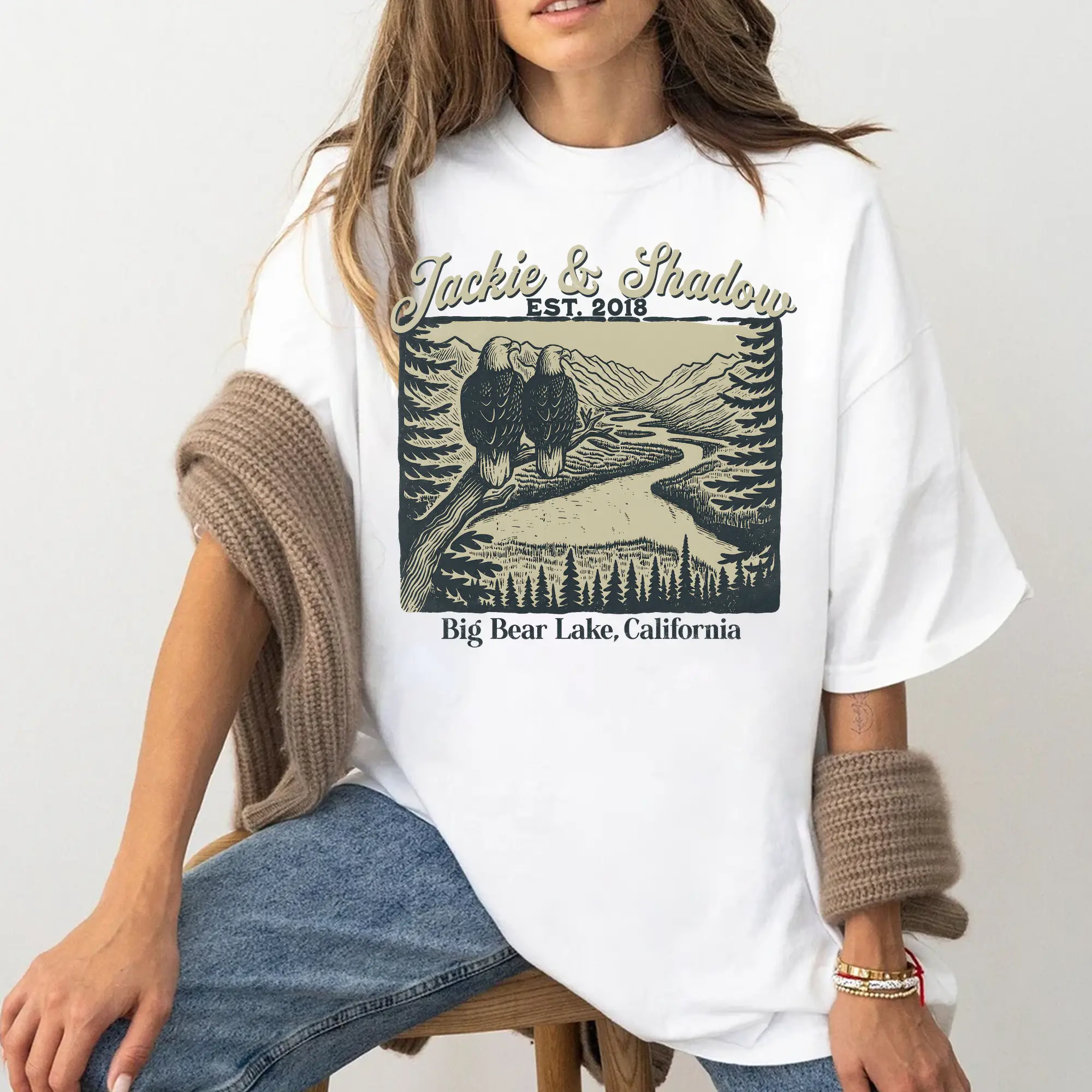 In Memory of Jackie & Shadow T-Shirt, Big Bear Lake California Vintage Mountain Nature Graphic Tee, Memorial Tribute Shirt, Unisex Gift