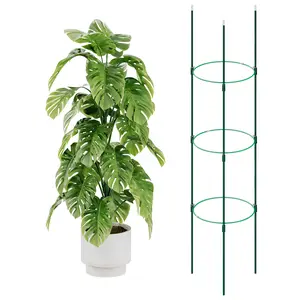 Bamworld Tall Extendable Garden Trellis Tomato Cage - Reinforced Steel Support for Climbing Vegetable Plants, 120cm/47.2in, Deep Ground Stability, Tool-Free Setup, Climbing Vegetable Plant