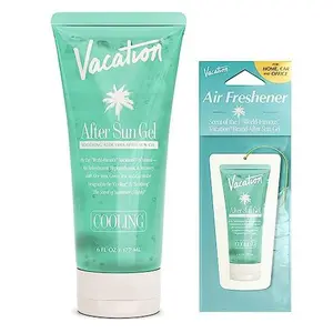 VACATION After Sun Aloe Vera Gel and Air Freshener Bundle, 6 Fluid Ounces - Soothing Sunburn Relief, Hydrating, Cooling, Non-Sticky, Alcohol Free