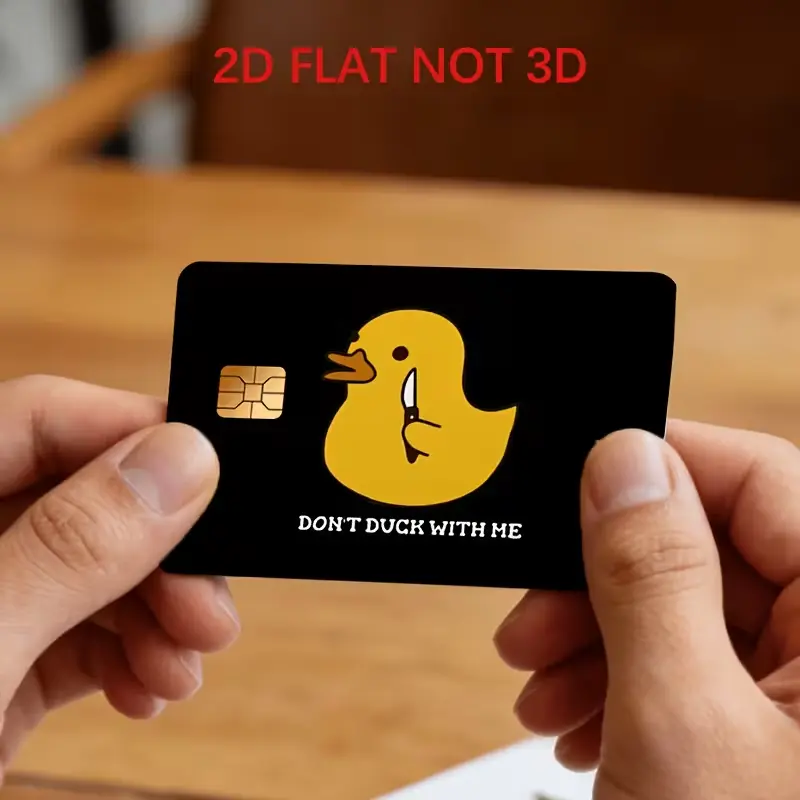 Funny Duck Knife Meme Card Skin Sticker – Don't Duck With Me Cute Yellow Duck Waterproof Credit Card Decal Cover, Gag Gift