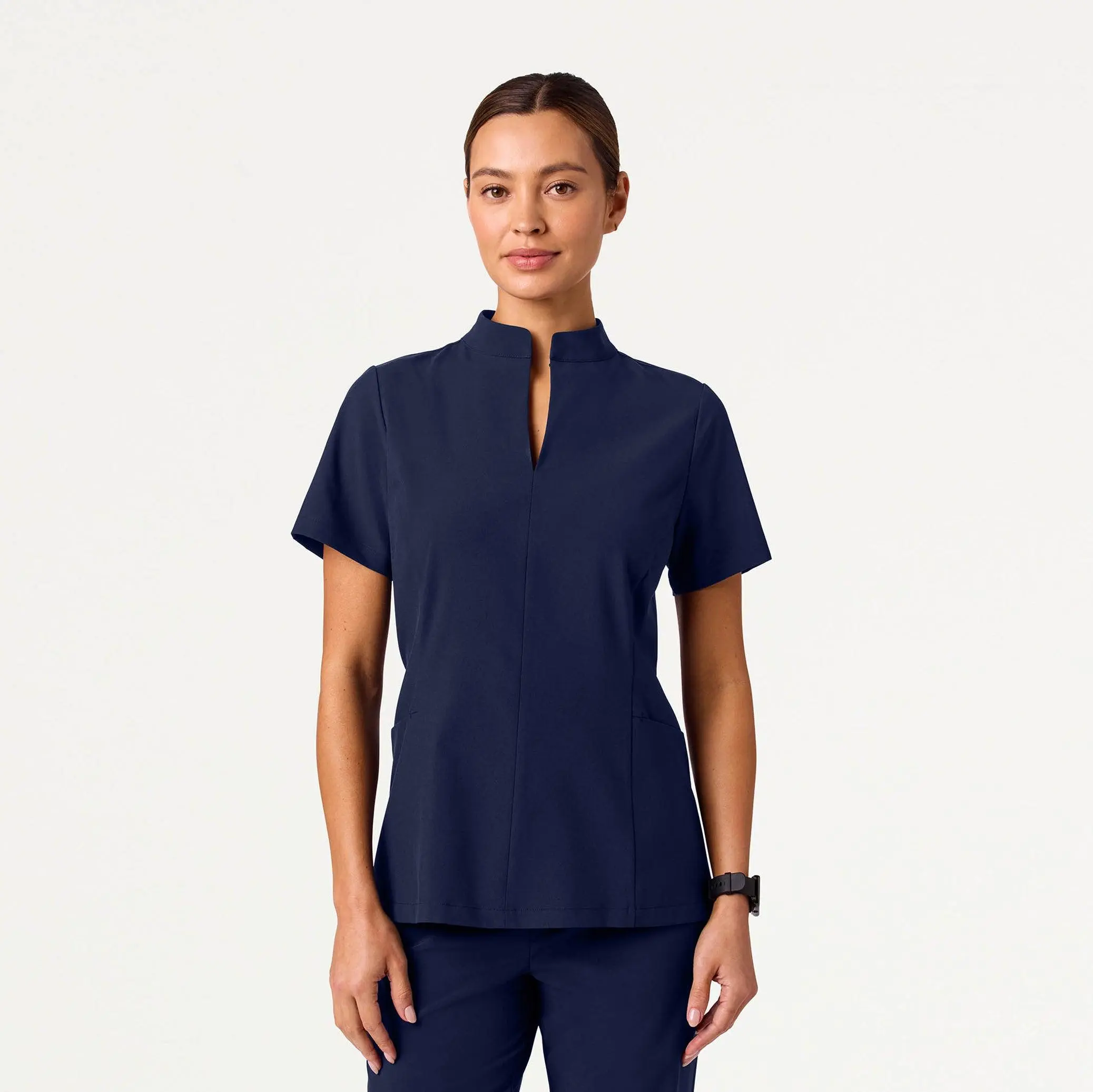 JAANUU Aria Fit & Flare UltraLITE Scrub Top, Lightweight Breathable Stretch Fabric, Water-Repellent, Wrinkle-Resistant, Comfortable & Flexible Medical Wear Workwear Slit Womenswear Feminine Pockets Clothes, Polyester, Casual, Spandex, Everyday, Nurse Scru