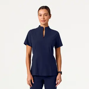 Aria Fit & Flare UltraLITE™ Scrub Top - Midnight Navy