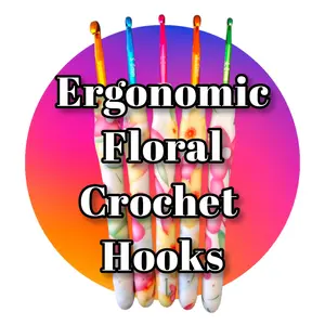 Floral Ergonomic Crochet Hook: Comfortable Grip, Individual Sizes
