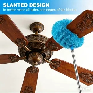 Extendable Ceiling Fan Duster with Long Handle - Microfiber Dust Cleaner for High Ceilings, Reusable & Washable, Effortless Home Cleaning Tool