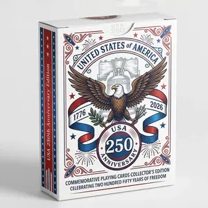 USA 250th Anniversary Commemorative Playing Cards 1776-2026 Patriotic Play Cards, Historical Collectible Paper Deck, High-End Game Collection Gift