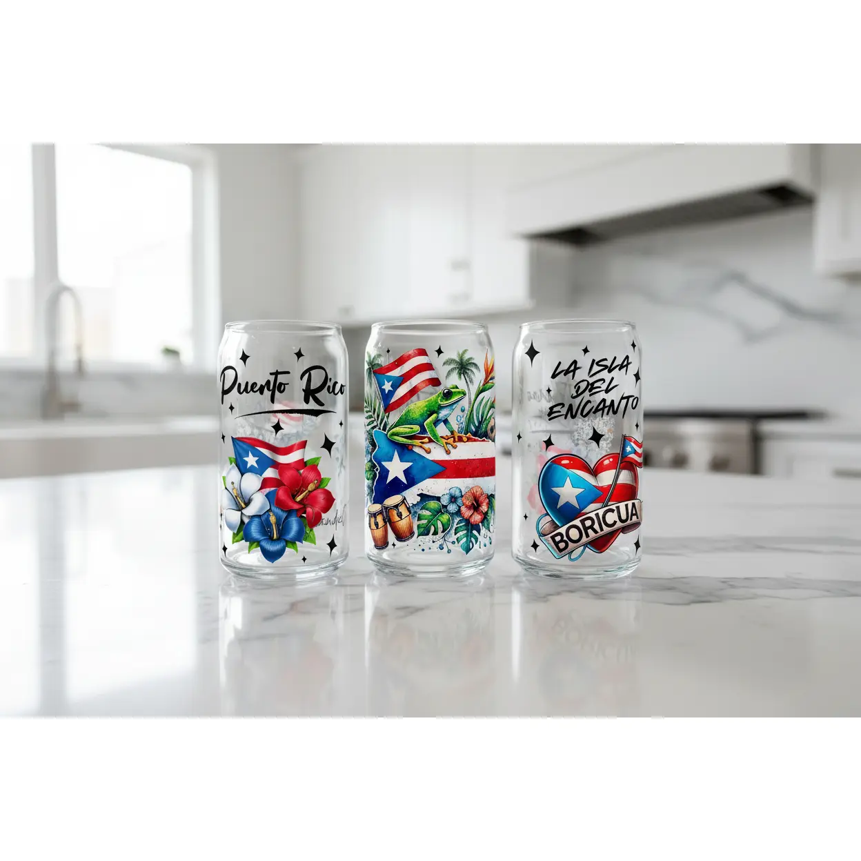 Puerto Rico - UVDTF Wrap for cups/hard surfaces sticker