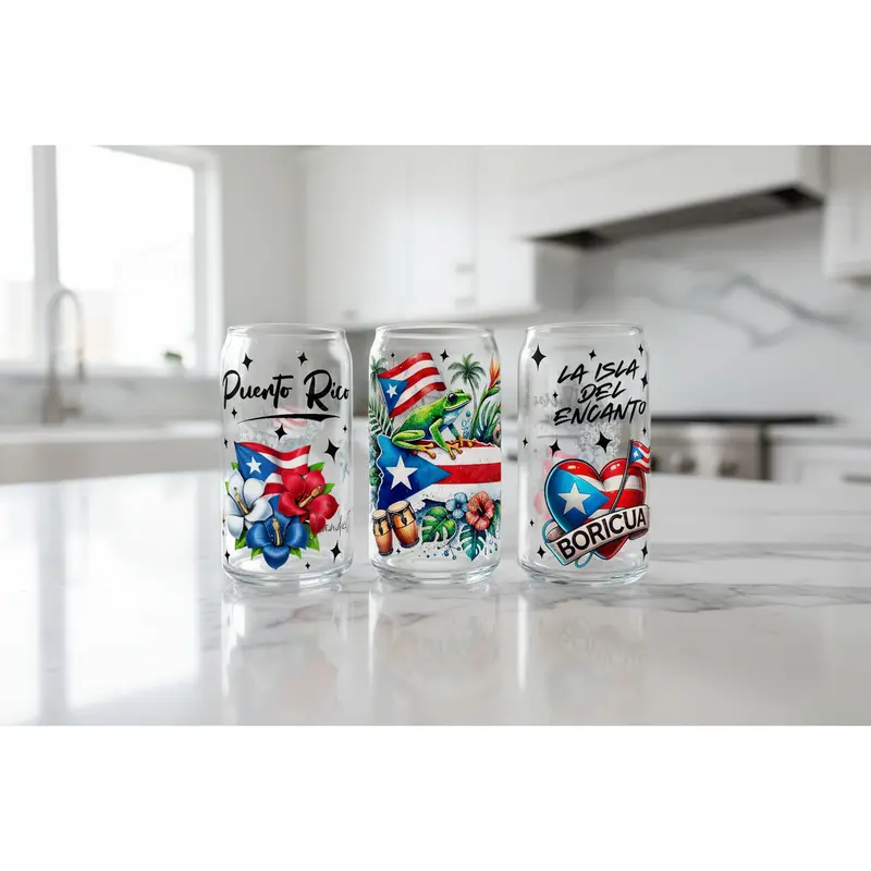 Puerto Rico - UVDTF Wrap for Cups/ Hard Surfaces sticker
