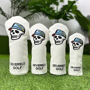 Golf Skull Club Head Covers Set, Durable Protection for Drivers & Woods, Essential Golf Accessories for All Golfers